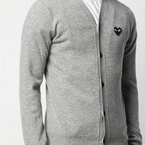 Comme de Garçons men’s gray cardigan sweater